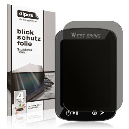 Blickschutzfolie von dipos passend für Yongness Bike Computer, präziser Zuschnitt und blasenfrei montiert