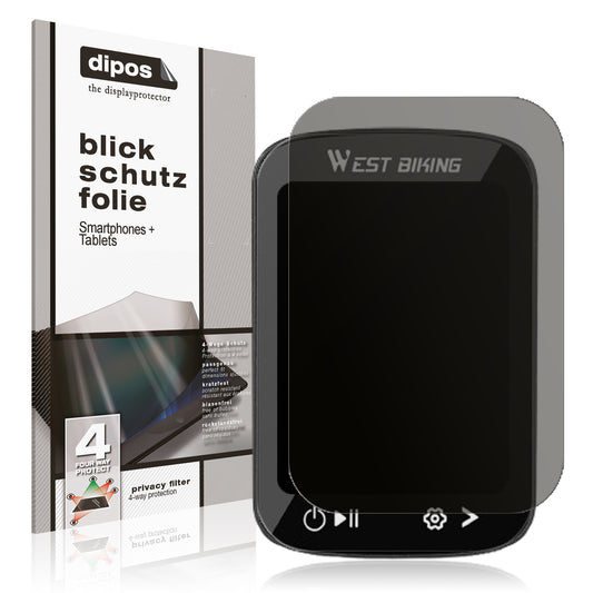Blickschutzfolie von dipos passend für Yongness Bike Computer, präziser Zuschnitt und blasenfrei montiert