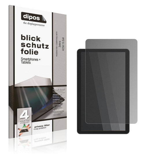 Blickschutzfolie von dipos passend für Zebra KC50 15 Zoll, präziser Zuschnitt und blasenfrei montiert