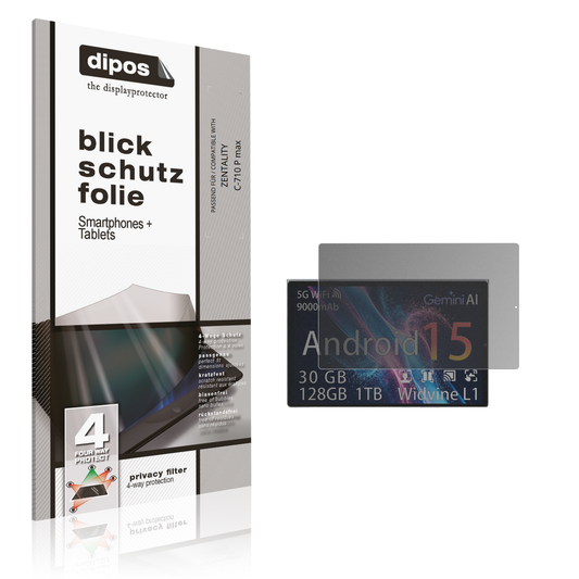 Blickschutzfolie von dipos passend für ZENTALITY C-710 P max, präziser Zuschnitt und blasenfrei montiert