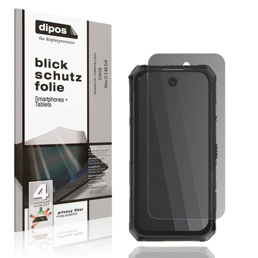 Blickschutzfolie von dipos passend für ZOKOE Max-O 3.88 Zoll, präziser Zuschnitt und blasenfrei montiert