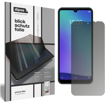 Blickschutzfolie von dipos passend für ZTE Blade A5 (2020), präziser Zuschnitt und blasenfrei montiert