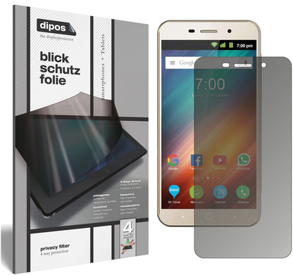 Blickschutzfolie von dipos passend für ZTE Blade A602, präziser Zuschnitt und blasenfrei montiert