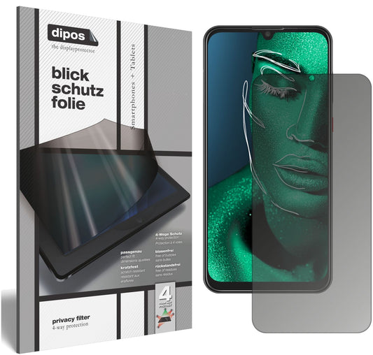 Blickschutzfolie von dipos passend für ZTE Blade V10, präziser Zuschnitt und blasenfrei montiert