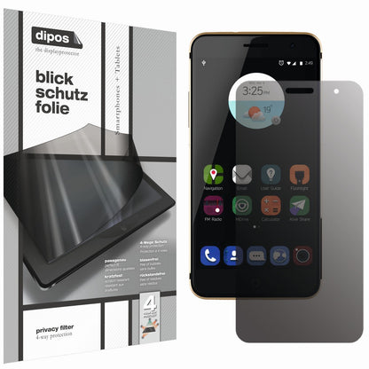 Blickschutzfolie von dipos passend für ZTE Blade V7, präziser Zuschnitt und blasenfrei montiert