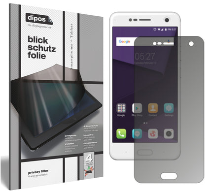 Blickschutzfolie von dipos passend für ZTE Blade V8, präziser Zuschnitt und blasenfrei montiert