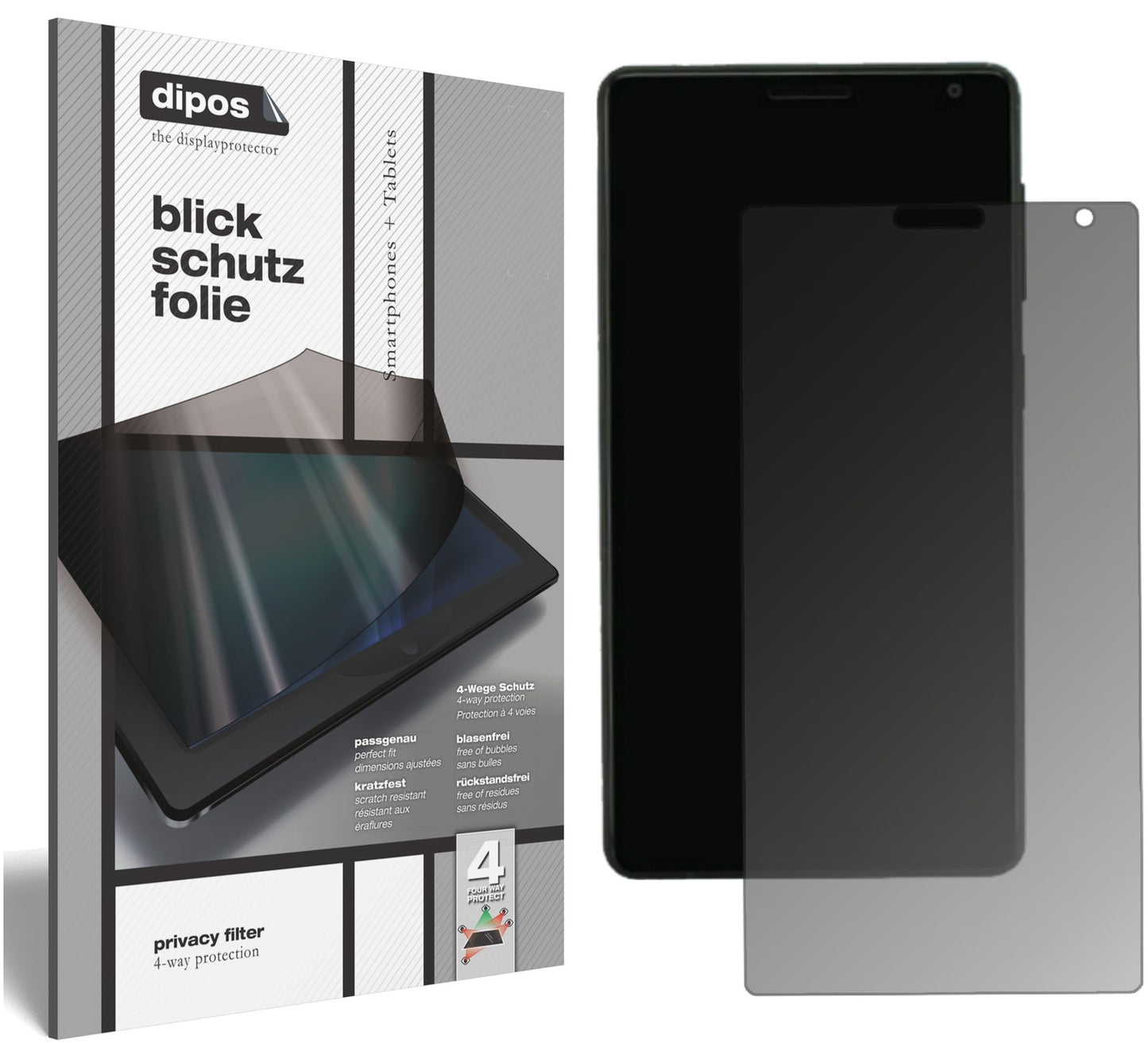 Blickschutzfolie von dipos passend für ZUK Edge, präziser Zuschnitt und blasenfrei montiert