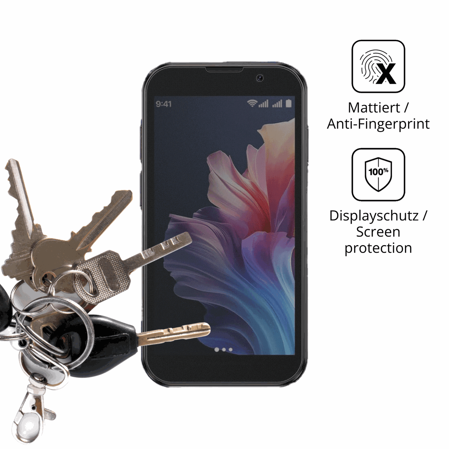 dipos Displayschutz für BLKE S 18 Pro Mini Smartphone, mattierte Oberfläche, Blickschutzfilter und perfekter Passform