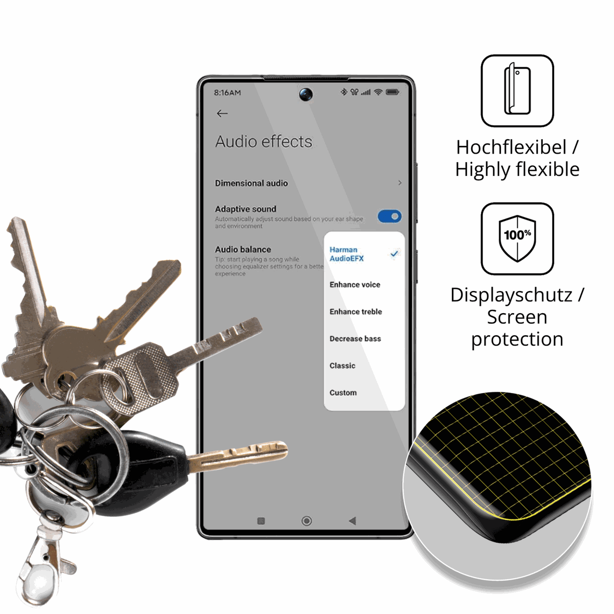 dipos Displayschutz für BLKE S B25, transparente Oberfläche, geringe Dicke und perfekte Passform