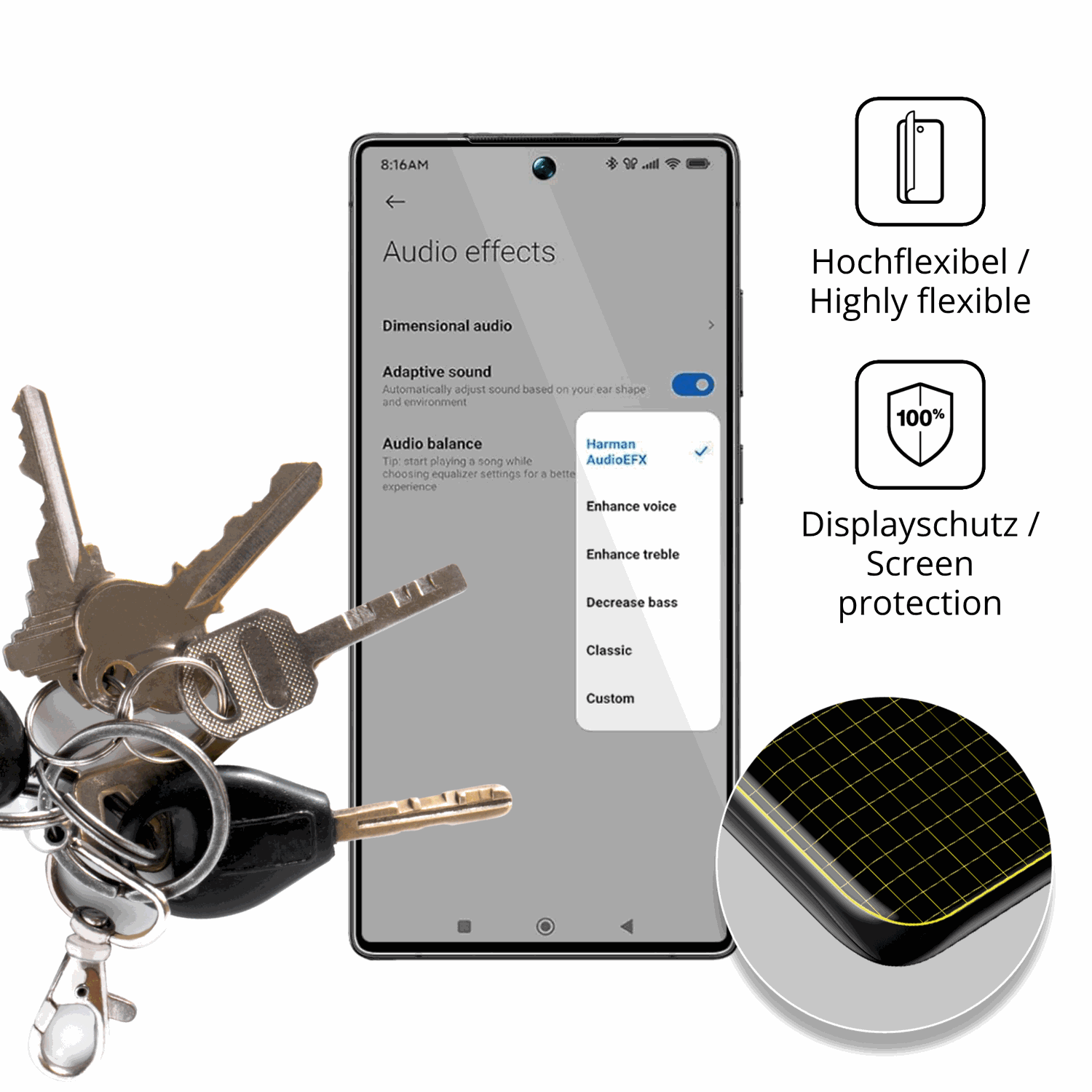 dipos Displayschutz für BLKE S B25, transparente Oberfläche, geringe Dicke und perfekte Passform