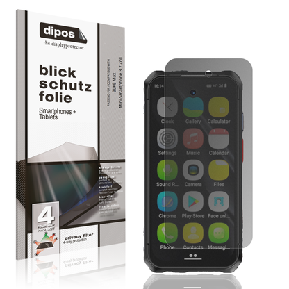 Blickschutzfolie von dipos passend für BLKE Max Mini-Smartphone 3.7 Zoll, präziser Zuschnitt und blasenfrei montiert