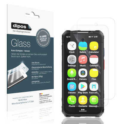 Matte Displayschutzfolie von dipos passend für BLKE Max Mini-Smartphone 3.7 Zoll, 9H kratzfest und blasenfrei montiert