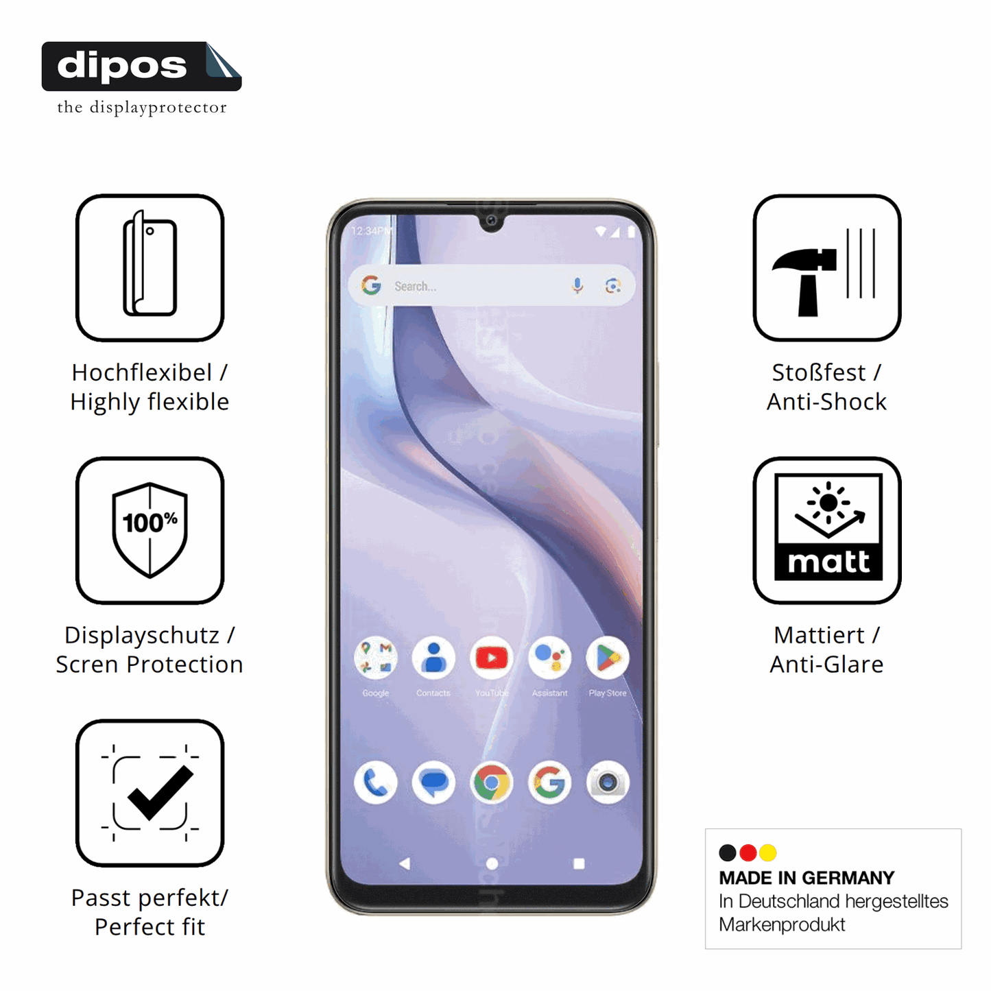 Displayschutz hergestellt in Deutschland, höchste Qualität made in Germany