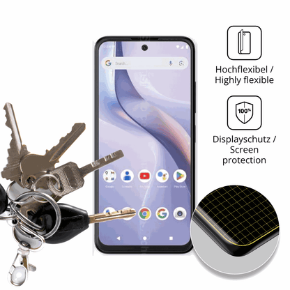 dipos Displayschutz für BLU Bold K22, transparente Oberfläche, perfekte Passform auch für die Rundungen