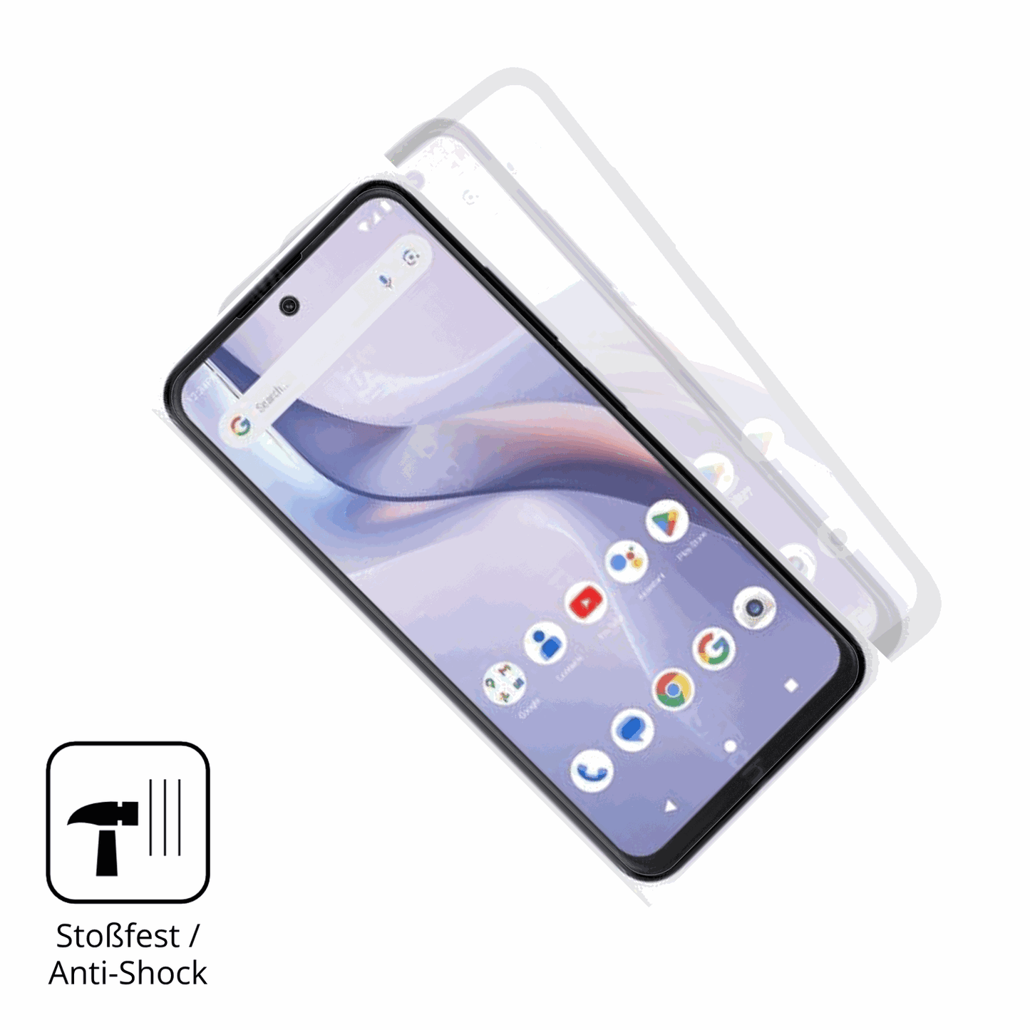 Schutz gegen Kratzer auf dem BLU Bold K22 Glas durch Schlüssel, Stöße gegen die Tischkante oder Stürze
