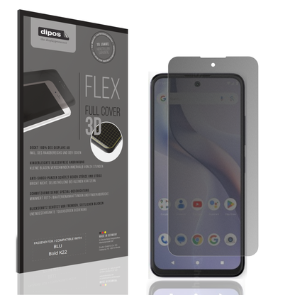 Blickschutzfolie von dipos passend für BLU Bold K22, 100% Displayabdeckung und blasenfreie Montage