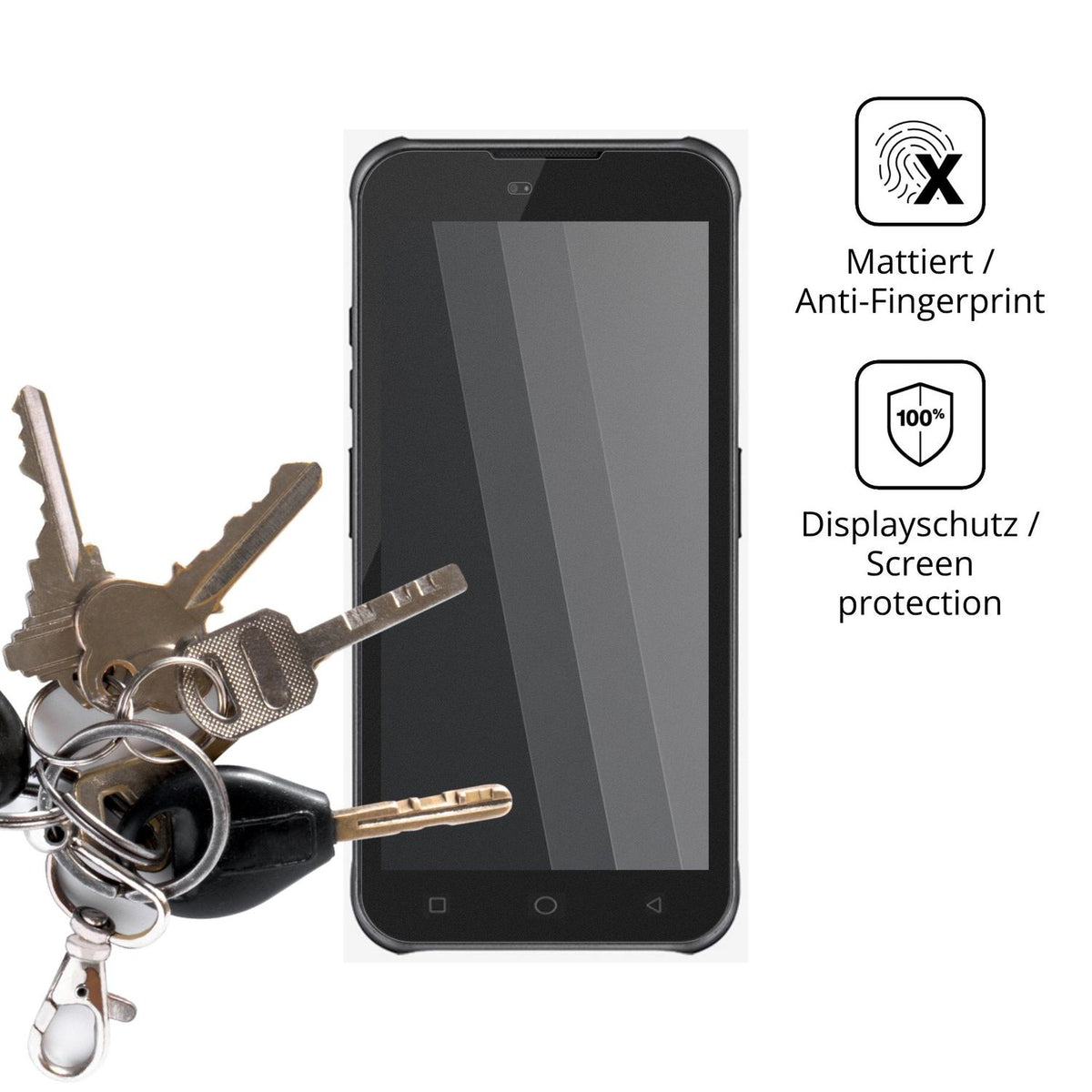dipos Displayschutz für Bluebird VF550, mattierte Oberfläche, Blickschutzfilter und perfekter Passform