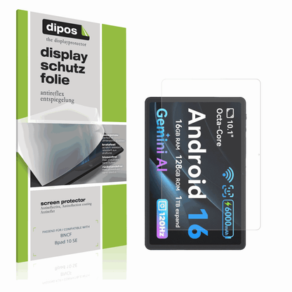 Matte Displayschutzfolie von dipos passend für BNCF Bpad 10 SE, präziser Zuschnitt und blasenfrei montiert