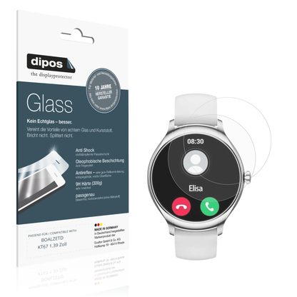 Matte Displayschutzfolie von dipos passend für BOALZETD KT67 1.39 Zoll, 9H kratzfest und blasenfrei montiert