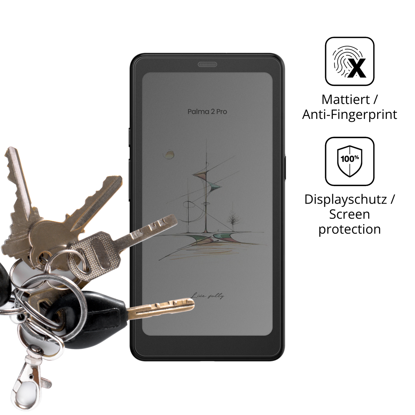dipos Displayschutz für booxpalma 2 pro, mattierte Oberfläche, Blickschutzfilter und perfekter Passform