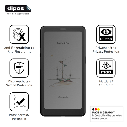 Privatsphäre-Schutz durch Sichtschutz-Folie passend zugeschnitten für booxpalma 2 pro