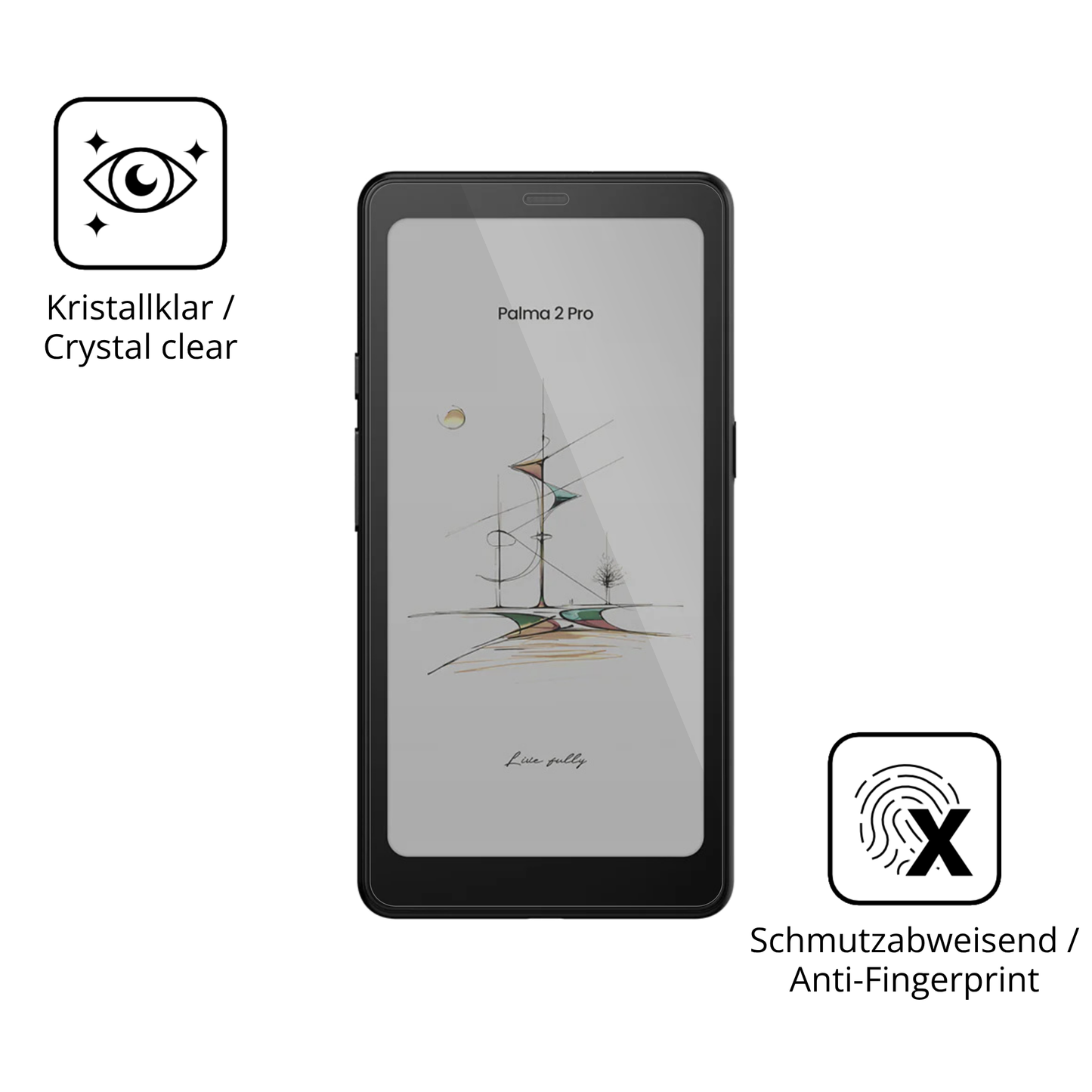 Flexible TPU-Folie passend zugeschnitten für booxpalma 2 pro, vollständige Abdeckung