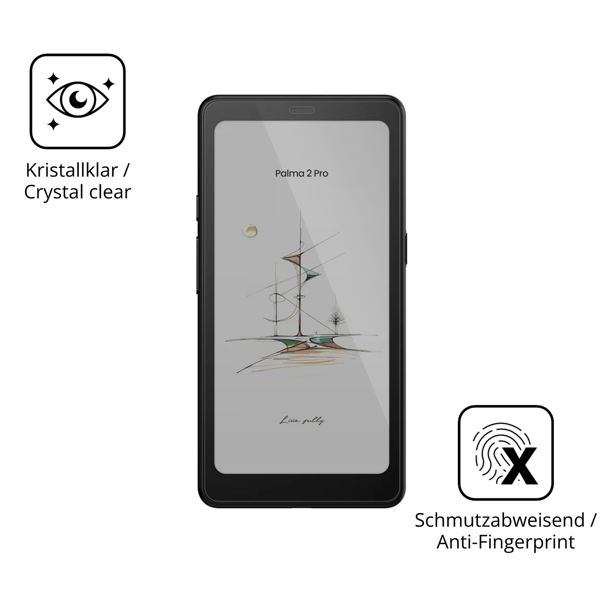 Flexible TPU-Folie passend zugeschnitten für booxpalma 2 pro, vollständige Abdeckung