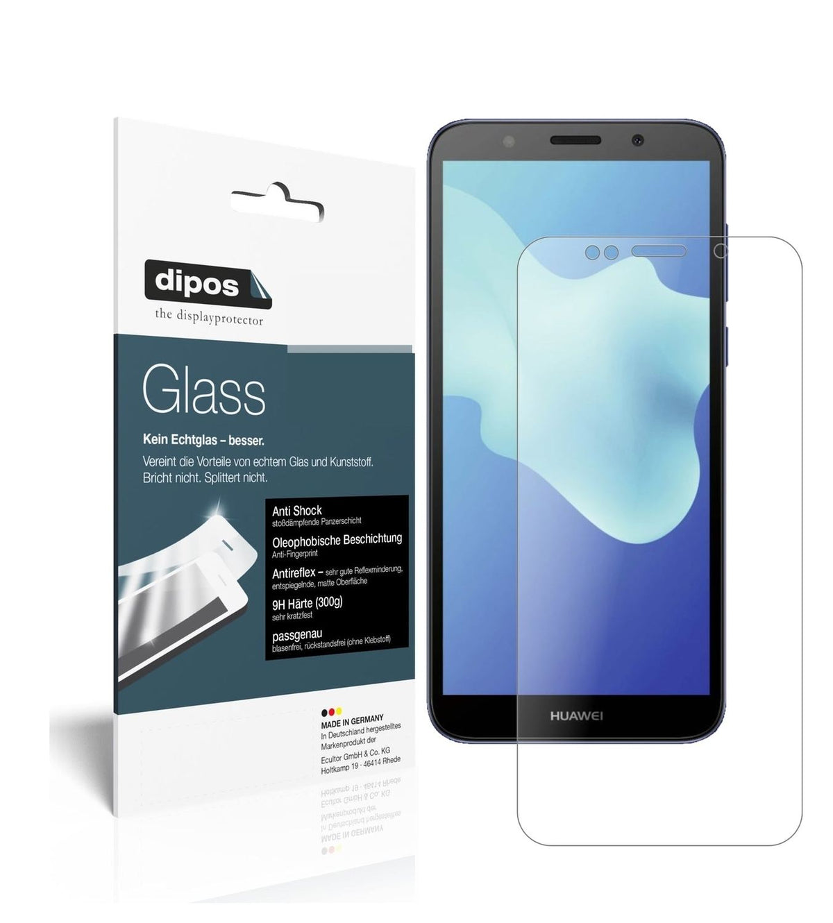 1x 9H Schutzfolie matt für Huawei Y5 2018 Panzerfolie