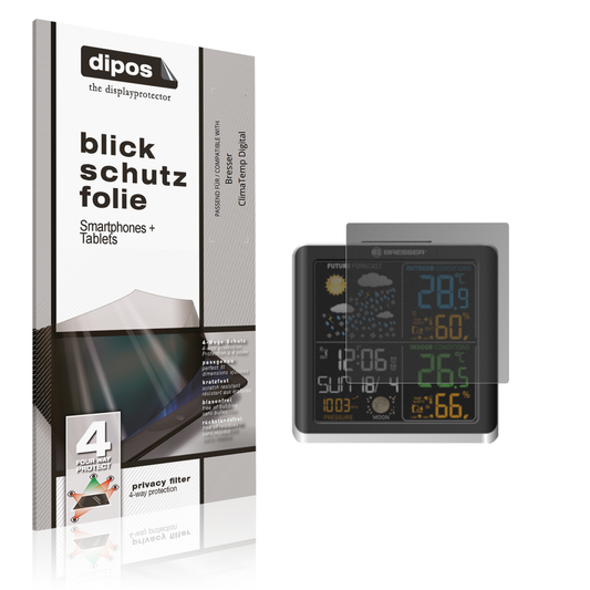 Blickschutzfolie von dipos passend für Bresser ClimaTemp Digital, präziser Zuschnitt und blasenfrei montiert