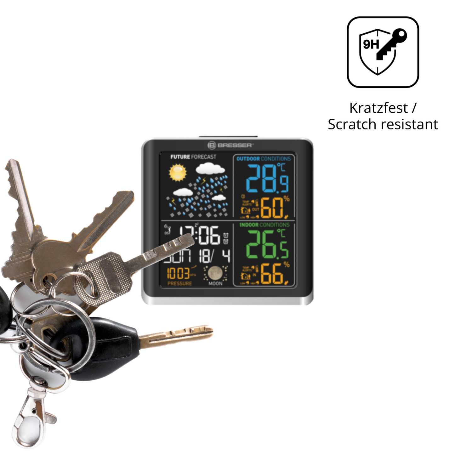 dipos Displayschutz für Bresser ClimaTemp Digital, mattierte Oberfläche, robuste Festigkeit und perfekte Passform