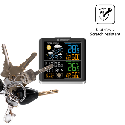 dipos Displayschutz für Bresser ClimaTemp Digital, transparente Oberfläche, perfekte Passform auch für die Rundungen