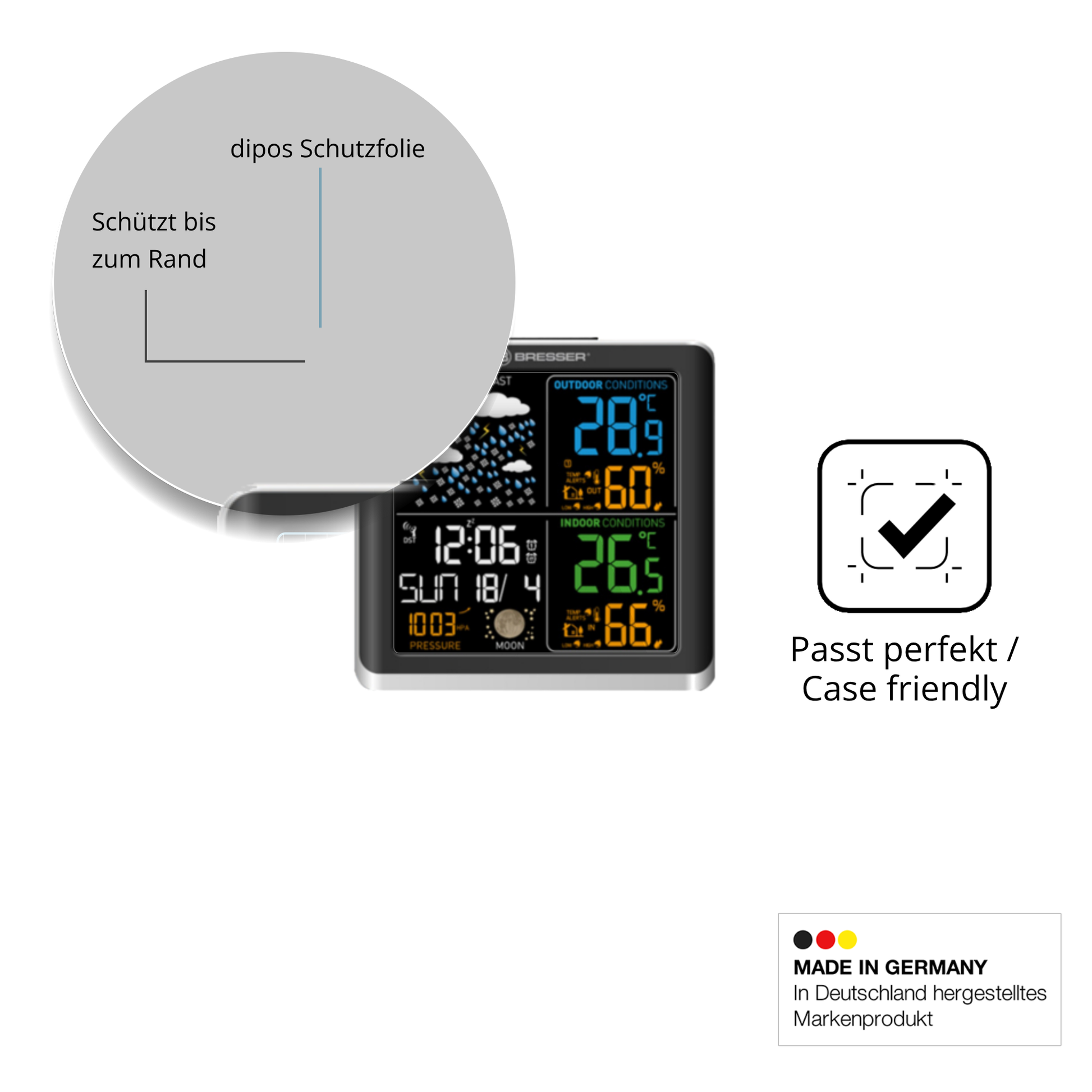 Besonders flexibler Displayschutz mit Anti-Shock-Schicht im Materialmix