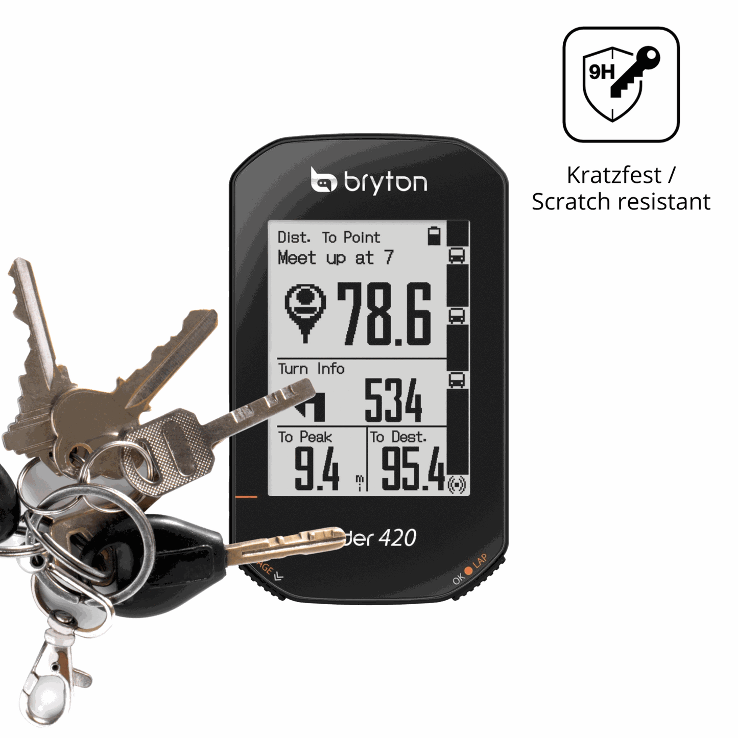 dipos Displayschutz für Bryton Rider 420, mattierte Oberfläche, robuste Festigkeit und perfekte Passform