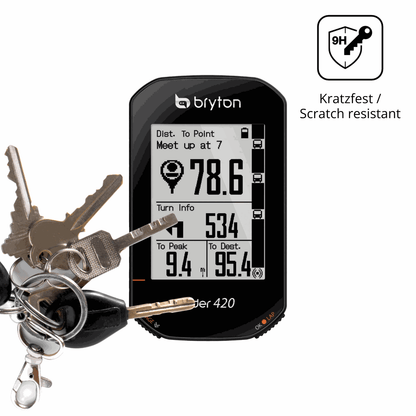 dipos Displayschutz für Bryton Rider 420, transparente Oberfläche, perfekte Passform auch für die Rundungen