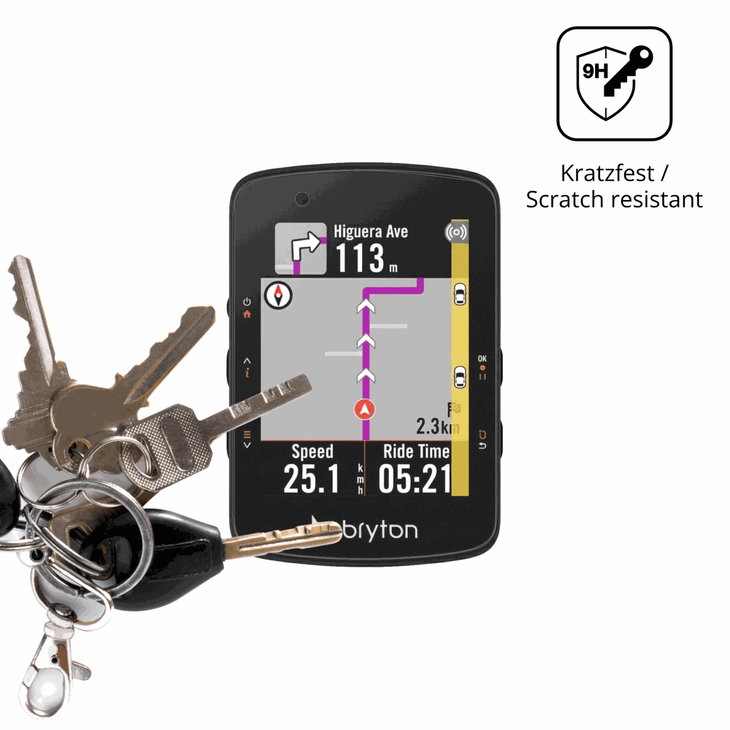 dipos Displayschutz für Bryton Rider 550, mattierte Oberfläche, robuste Festigkeit und perfekte Passform