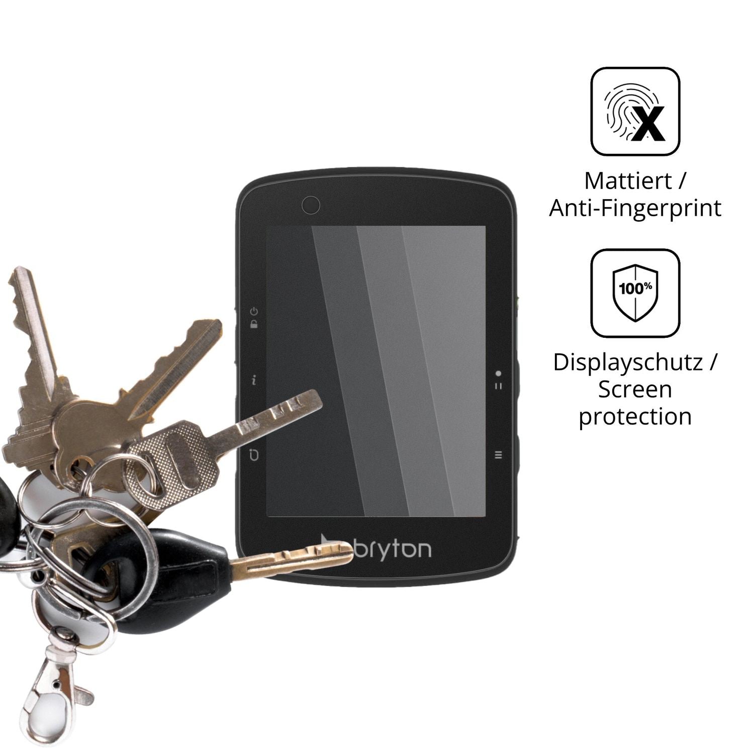 dipos Displayschutz für Bryton Rider 650, mattierte Oberfläche, Blickschutzfilter und perfekter Passform