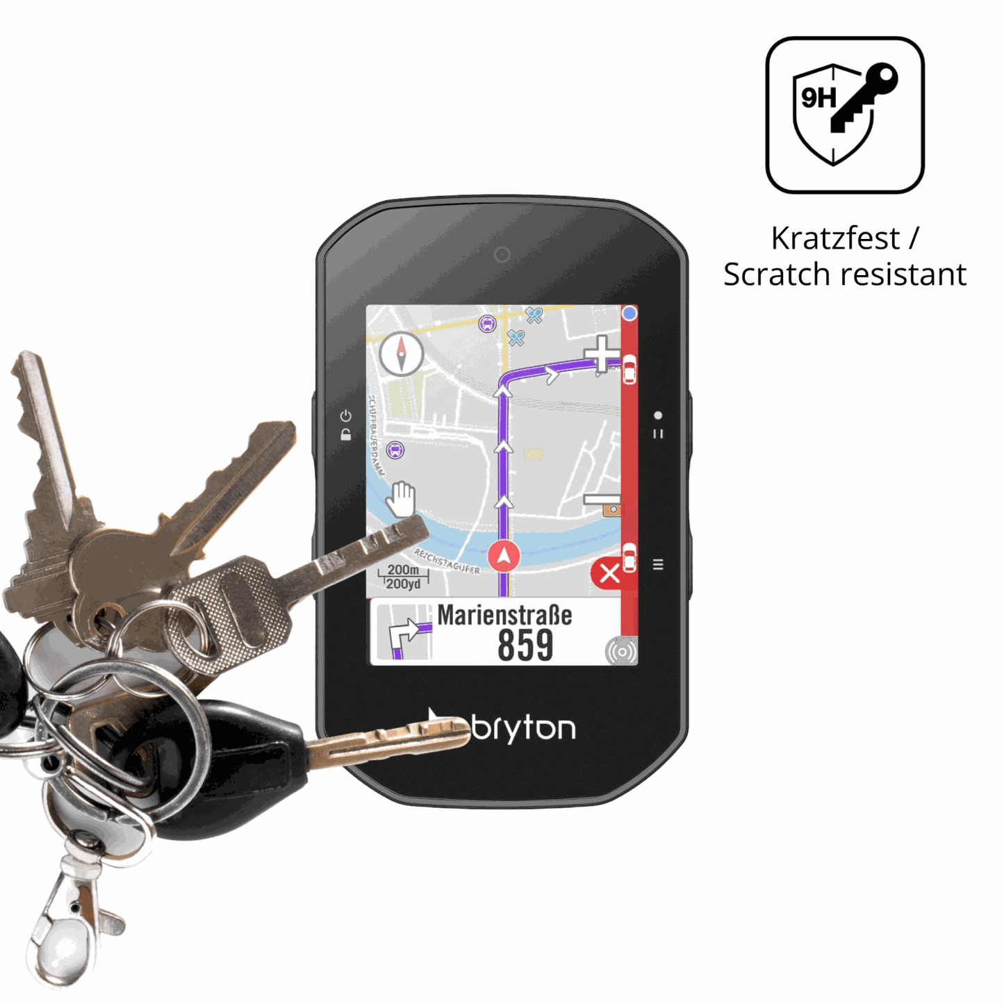 dipos Displayschutz für Bryton Rider S500, mattierte Oberfläche, robuste Festigkeit und perfekte Passform