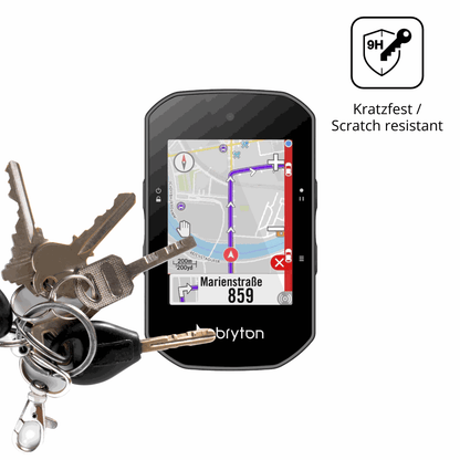 dipos Displayschutz für Bryton Rider S500, transparente Oberfläche, perfekte Passform auch für die Rundungen