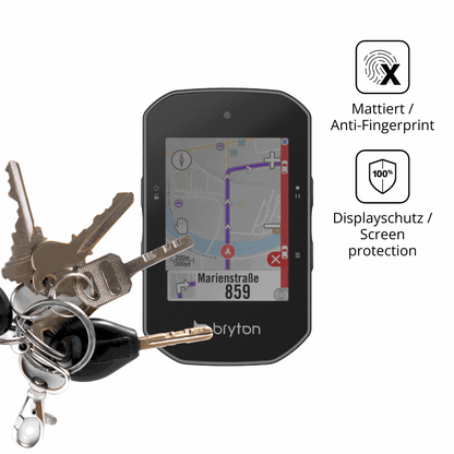 dipos Displayschutz für Bryton Rider S500, mattierte Oberfläche, Blickschutzfilter und perfekter Passform