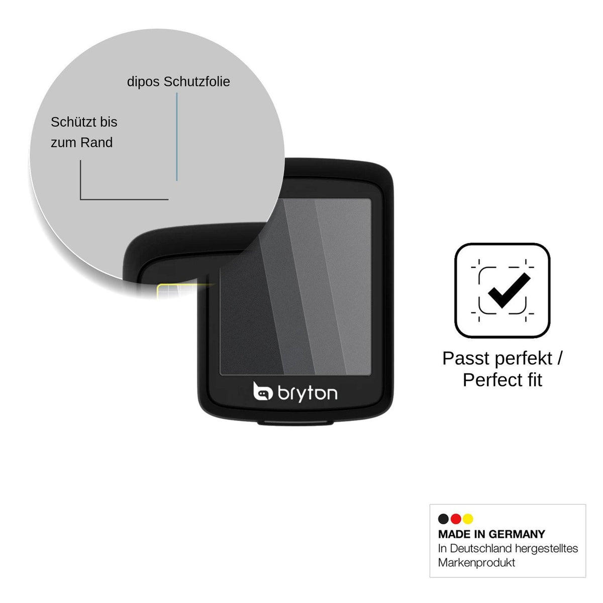 Blickschutzfolie für Bryton Rider E10 matt Schutzfolie Privacy