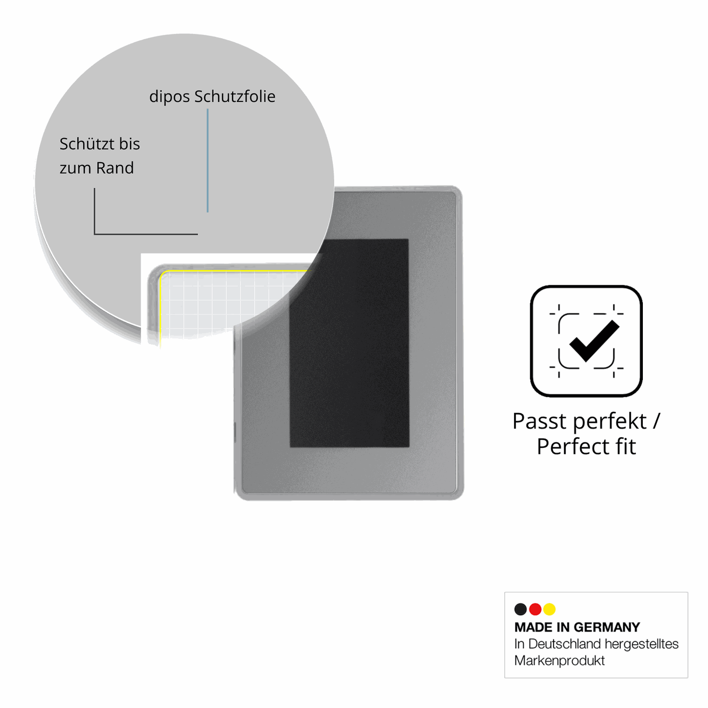 Schutz gegen Kratzer auf dem BUCHER automation JetView 1004 Glas durch Schlüssel oder Ähnliches