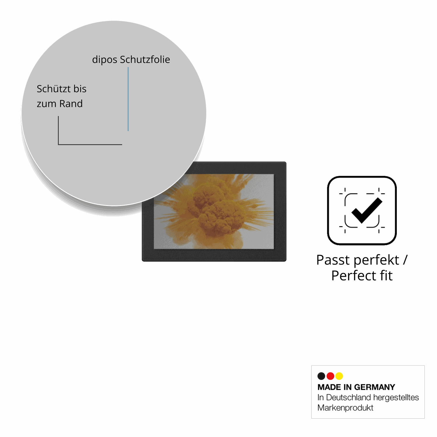 Schutz gegen Kratzer auf dem CrossControl CCpilot V1200 Glas durch Schlüssel oder Ähnliches
