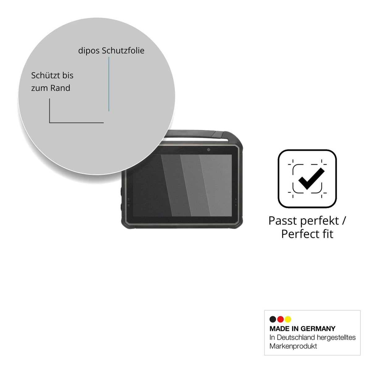 Schutz gegen Kratzer auf dem DT Research DT302RP Glas durch Schlüssel oder Ähnliches