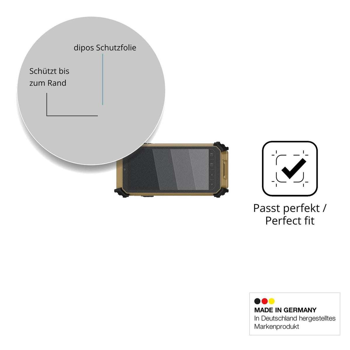Schutz gegen Kratzer auf dem DT Research DT361DM Glas durch Schlüssel oder Ähnliches