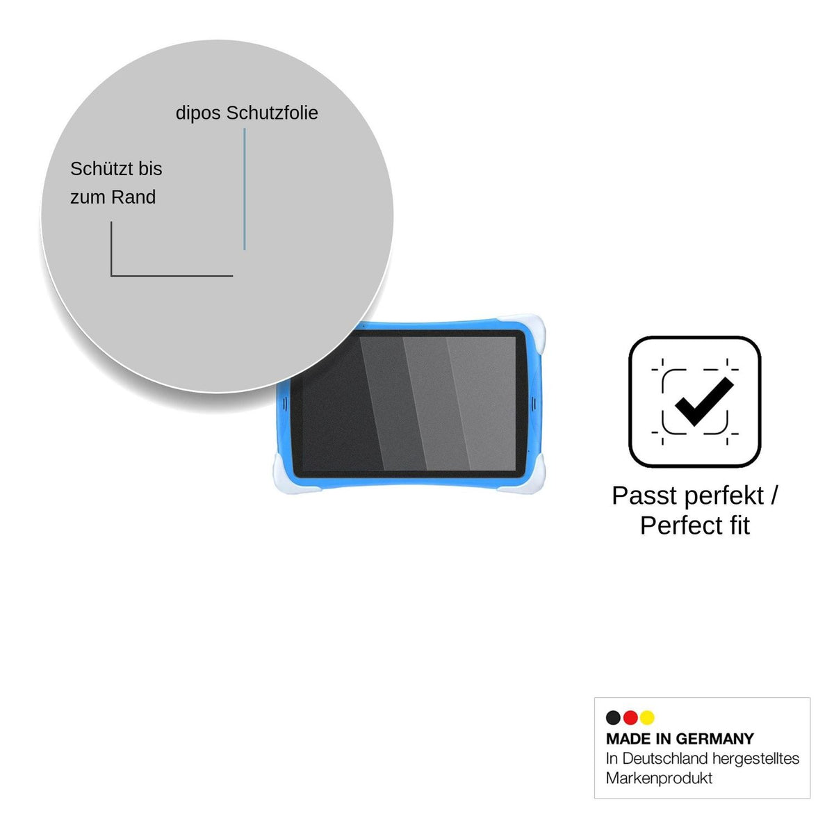 Blickschutzfolie für Gezoon Kinder Tab 10 matt Schutzfolie Privacy