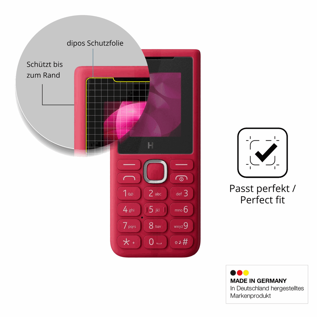 Schutz gegen Kratzer auf dem HMD 102 2025 Glas durch Schlüssel oder Ähnliches