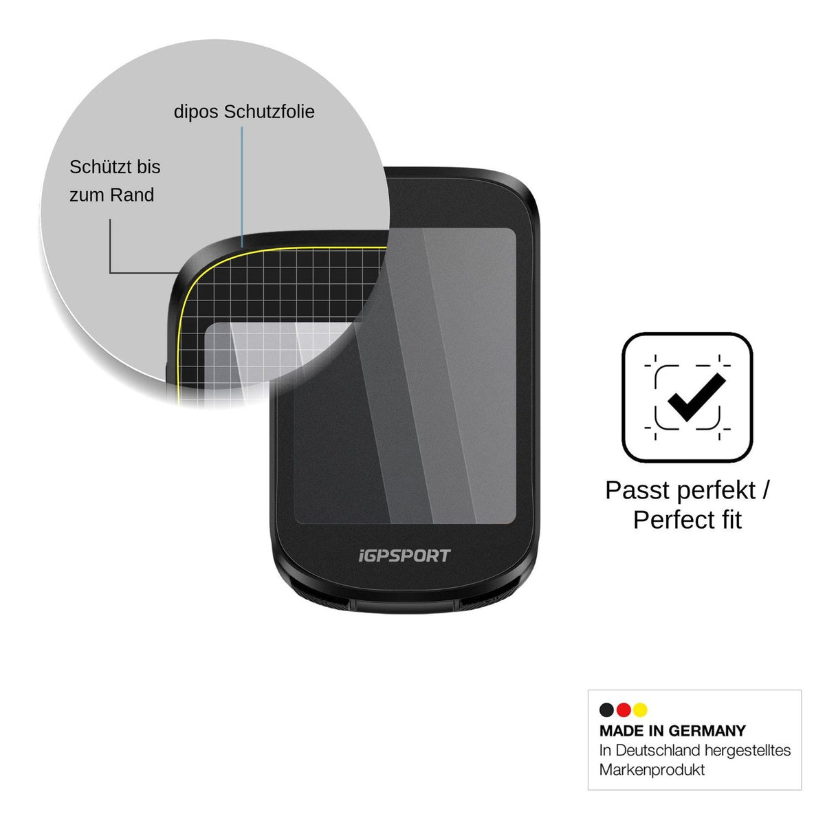 Blickschutzfolie für iGPSPORT BSC200 Pro matt Schutzfolie Privacy