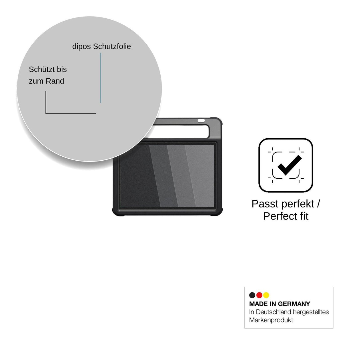 Blickschutzfolie für Jabbla Vibe 12 Plus matt Schutzfolie Privacy
