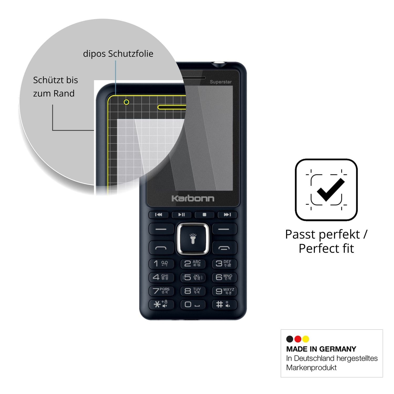 Schutz gegen Kratzer auf dem Karbonn K111 Superstar Glas durch Schlüssel oder Ähnliches