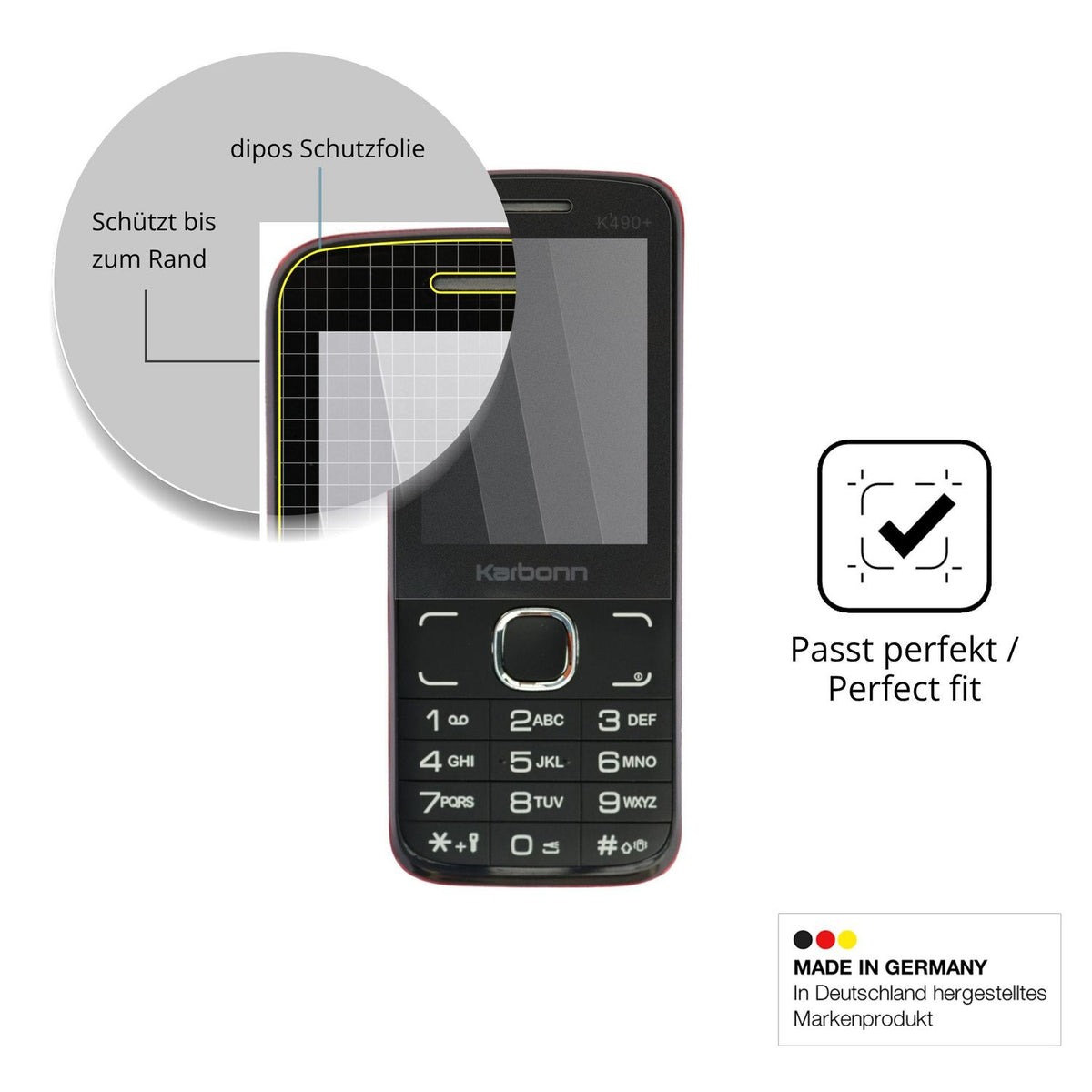 Schutz gegen Kratzer auf dem Karbonn K490 Plus Glas durch Schlüssel oder Ähnliches